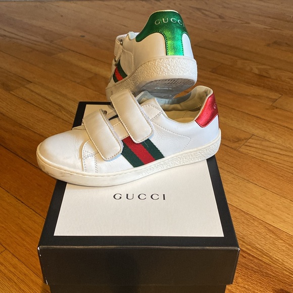 GUCCI ❤️💚 CHILDREN'S GUCCI ACE LEATHER SNEAKERS TODDLER 12